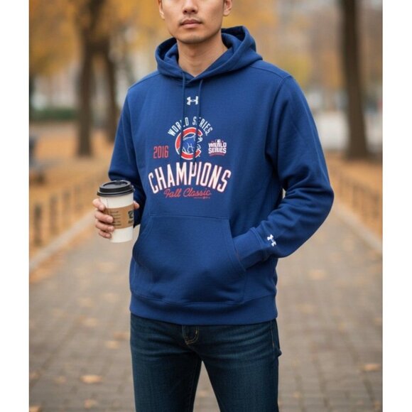 2016 Chicago Cubs World Series Champions Hoodie Sweatshirt XS Blue - Picture 1 of 10